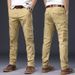 Overalls Men Elastic Straight Loose Comfortable Multi Pocket Youth Auto Repair Work Pants Work Pants Special Forces Military Pants_viptrois.com
