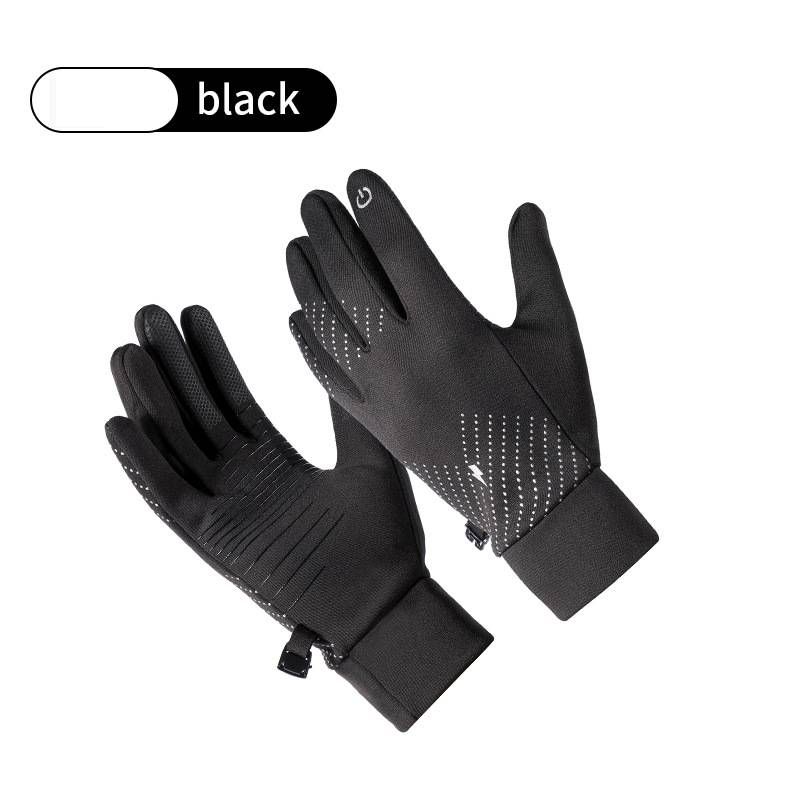 Men's Gloves Autumn And Winter Outdoor Cycling Gloves Mountaineering Hiking Sports Running Non Slip Touch Screen Gloves Thin Velvet High Elastic_viptrois.com