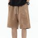 Men's Heavyweight Elastic Waist Casual Shorts High Street Trendy Brand Loose Fit Straight Leg Five Point Pants Summer_viptrois.com