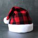 Christmas items Decorative props Festive dress hat gingham Christmas hat_viptrois.com