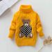"Soft & Cozy Kids' High Neck Knit Sweater With Cute Bear Design - Unisex Pullover For Boys & Girls (3-8 Years, 100-140cm) - Winter & Spring Essential_viptrois.com