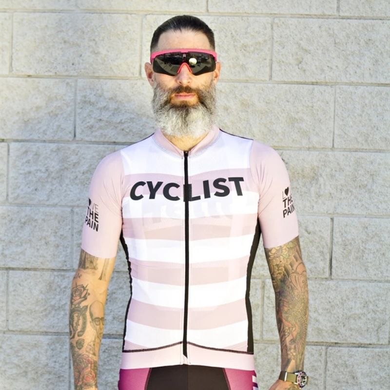 Men's Clothing 2024 hot sale Love The Pain cycling jersey short top men's sweat-absorbent breathable quick-drying cycling jersey_viptrois.com