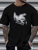 Del Sol Alaska Northern Lights Moose Black T-Shirt Men XL, NWT Versatile Fashion Slightly Stylish Summer Streetwear Soft Graphic Designer Clothes_viptrois.com