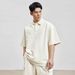 Men's Clothing Extra Large Size 300 Catties Texture Heavy Solid Color T Shirt Men's Summer Loose Sports Suit Short Sleeved Polo Shirt_viptrois.com