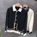 Men's Clothing Autumn Lapel Knitted Cardigan Contrast Color High End Fashion Trend Niche All Match Personality Jacket_viptrois.com