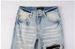 Men's Distressed Patchwork Jeans - High Street Style With Graffiti Lettering & Stretch Comfort_viptrois.com
