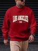 Men's Loose Casual Fashion Los Angeles Letter Pattern Printed Round Neck Long Sleeved Sportswear For Autumn And Winter_viptrois.com