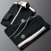 Luxurious New Color-Block Casual Slim Fit Sports Suit Spring And Autumn Men's Cardigan Trendy Jacket Two-Piece Set_viptrois.com