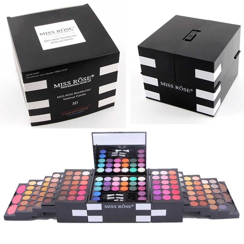Hislaves 142 Color Eye Shadow 3 Blush Eyebrow Eyeshadow Palette Makeup Kit Cosmetics Set-_viptrois.com