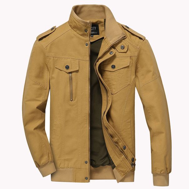 2025 New Men's Jacket Spring And Autumn Stand-up Collar Tooling Thin Color Jacket Large Size Casual Outdoor_viptrois.com