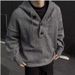 Retro Grey Hooded Sweater Men's Autumn And Winter Casual Versatile Knitted Sweater_viptrois.com
