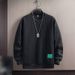 Heavy Jacquard Sweatshirt Men's Autumn And Winter Trendy Brand Thickened Long Sleeved Bottoming Shirt Design Versatile Men's White Clothes_viptrois.com