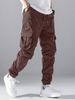 Men's Multi-Pocket Cargo Trousers Workwear Pants Streetwear Durable Cotton Midweight Low Waist Spring Autumn Winter_viptrois.com