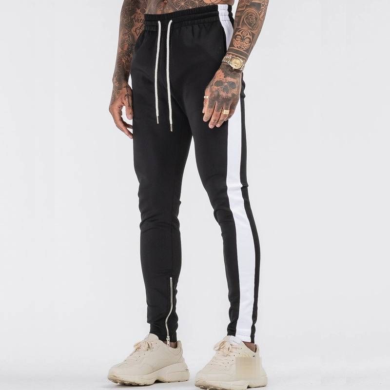 Men's Color Block Sports Pants - American Style Loose Fit Casual Joggers With Logo Detail For Summer_viptrois.com