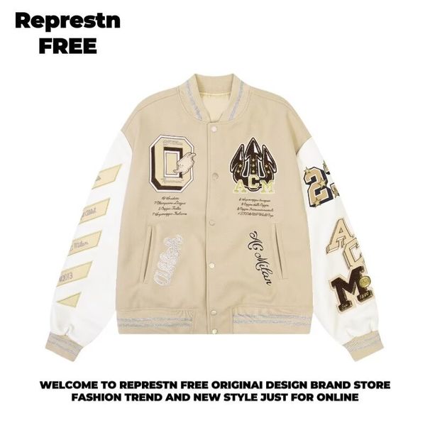 American Vintage Baseball Jacket Men's And Women's Spring And Autumn Retro Loose Jacket Ins Couple's Style Ins_viptrois.com