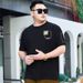 Fat Guy Plus Size Clothing Spring And Summer New Solid Color Round Neck Short-sleeved T-shirt Men's Clothing Versatile Thin Dad Middle-aged T-shirt_viptrois.com