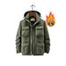 Removable Sleeve Men's Padded Jacket Multi-Pocket Jacket Fleece Thickened Warm Outdoor Charge Jacket_viptrois.com