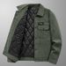 Men's corduroy jacket casual thickened warm cotton-padded jacket with rollover collar clip cotton cargo jacket_viptrois.com