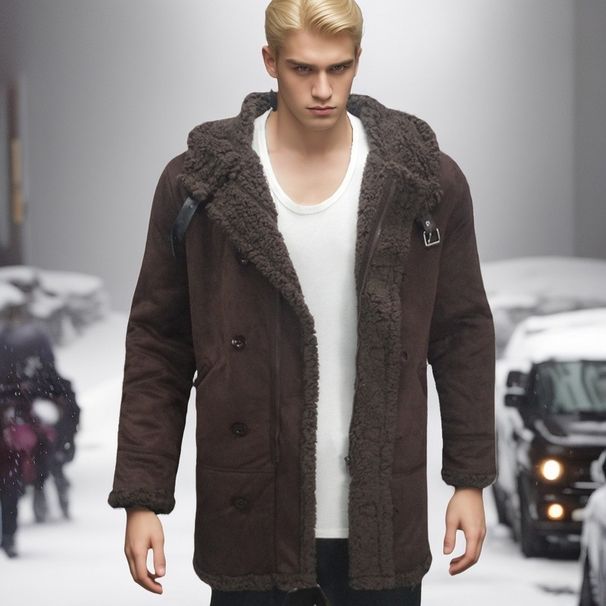 2024 Winter New Suede Men's Coat European Station Fur Thick Coat Lambskin Cold Resistance_viptrois.com