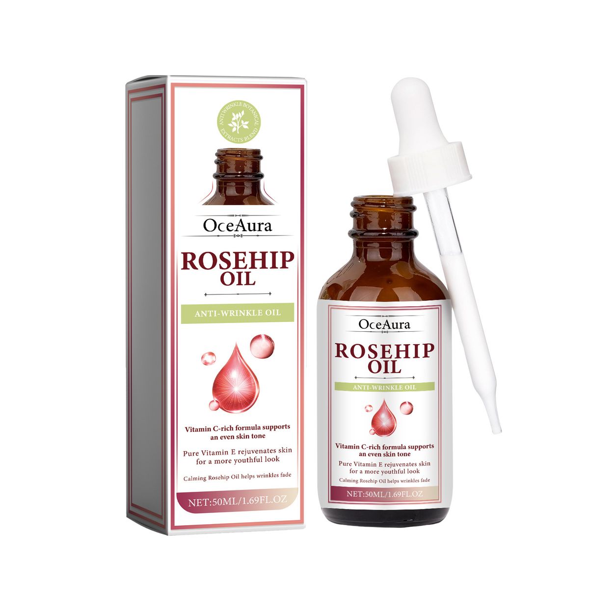 Rosehip Oil Serum, Hydrating, Moisturizing, Firming And Elastic Skin Facial Serum_viptrois.com