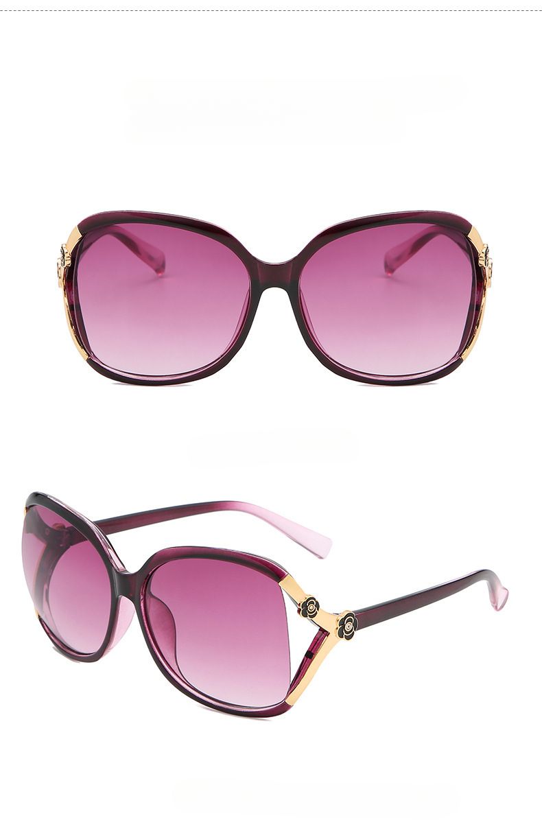 Trendy Big Frame Sunglasses Retro Glasses Fashion Rose Sunglasses Women_viptrois.com