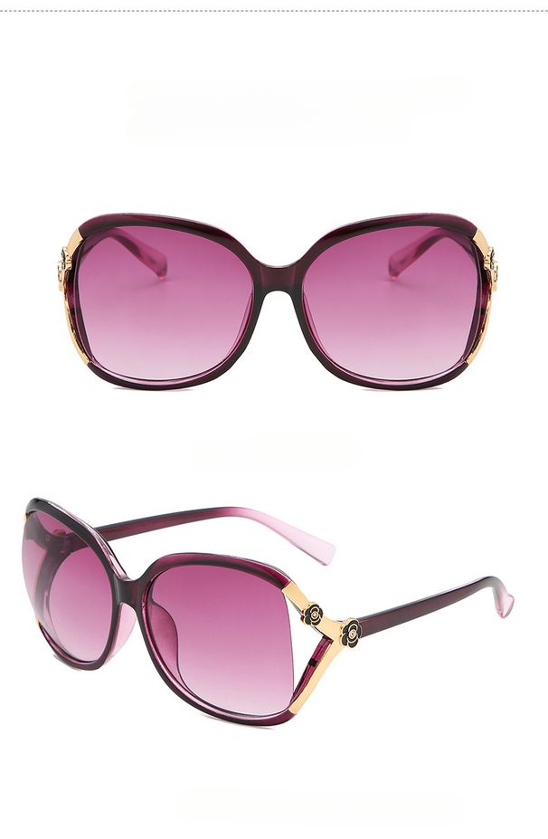 Trendy Big Frame Sunglasses Retro Glasses Fashion Rose Sunglasses Women_viptrois.com
