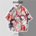 CT Couple Men And Women Pattern Korean Style Student Trend Short Sleeve Floral Shirt Thin Youth Casual Summer Wear_viptrois.com