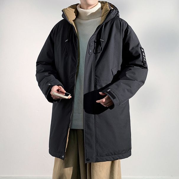 Thickened Mid-Length Hooded Cotton Jacket For Men - 2025 Winter Warm Puffer Coat With Fleece Lining_viptrois.com