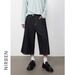 Nirben Denim Retro Raw Color Shorts Men's Summer Loose Wide Leg Capri Pants Cool Fit_viptrois.com