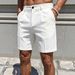 Men's Summer Solid Color Casual Five Point Pants Business Slim Fit White Shorts Thin Breathable 2026 New_viptrois.com