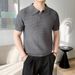 Men's Slim Fit Linen Blend Short Sleeve Polo Shirt - Breathable & Stylish Casual Business Wear For Summer_viptrois.com