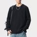 Pure 2025 Autumn Winter New Men's Wool Knit Round Neck Sweater Loose Fit Trendy Knitwear_viptrois.com