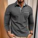 Men's Performance Long Sleeve Polo Shirt – Breathable & Moisture-Wicking Workwear (S-XXXL, Stretch Polyester, Contrast Panels)_viptrois.com