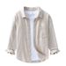 Men's Clothing Spring And Summer Linen Long Sleeved Shirt For Men Business Casual Versatile Cotton And Linen Shirt Literary Men's Linen Top_viptrois.com