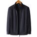 Men's Stand Collar Fleece Jacket – Premium Polar Fleece Outerwear For Business Casual & Outdoor (Black/Blue/Grey/Khaki/Green, XL-5XL)_viptrois.com