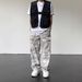 Vintage American Style Camouflage Pants Men's Loose Straight Leg Cargo Pants Casual Trousers Hip Hop Streetwear Washing_viptrois.com