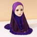 Women's Hijab summer new headscarf denim contrast color stitching style pullover headscarf ladies headscarf_viptrois.com