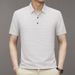 Men's Clothing Summer Ice Silk Quick Drying Polo Shirt Men's Jacquard Lapel Short Sleeved T Shirt High End Casual Men's Drape Top_viptrois.com