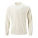Men's Waffle-Knit Long Sleeve Pullover Sweater - Breathable Cotton Blend Casual Top For Spring & Fall (White/Grey/Black/Blue/Khaki, S-XXXL)_viptrois.com