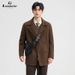 Men's Double-Breasted Wool Blend Coat - Stylish Short Peacoat For Winter, Warm & Fashionable Overcoat In Camel, Dark Brown & Black_viptrois.com