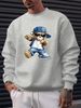Men's Loose Casual Fashionable Cool Bear Pattern Printed Round Neck Long Sleeved Sweatshirt For Autumn And Winter_viptrois.com