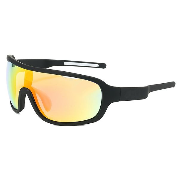 Fashion Large Frame One Piece Sports Sunglasses Anti Ultraviolet Men And Women Windproof Bicycle Riding Real Color Film Ink_viptrois.com