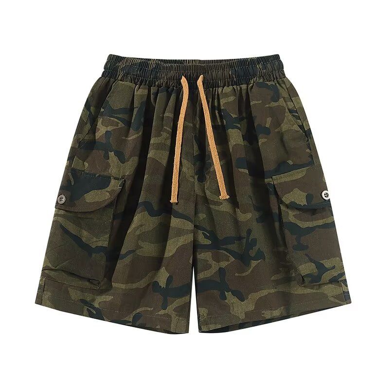 Men's Clothing Camouflage Cargo Shorts Summer Style Loose Straight Leg Plus Size Trendy Five Point Couple Pants_viptrois.com
