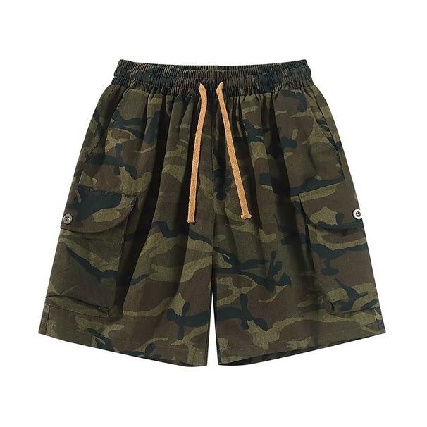 Men's Clothing Camouflage Cargo Shorts Summer Style Loose Straight Leg Plus Size Trendy Five Point Couple Pants_viptrois.com