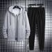 Men's Clothing Sports Suit Men's Autumn And Winter Thin Tops Men's Casual Versatile Lapel Cardigan Sweater Two Piece Suit Trendy_viptrois.com