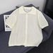 Men's Clothing Hollow Thin Knitted Short Sleeved Shirt Jacket High End Cleanfit Summer Top Sweater Cardigan Outer Wear_viptrois.com