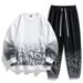 Men's Clothing Student Sweatshirt Suit For Men, Spring And Autumn Casual Loose Trendy Set With Leggings Pants, Handsome Two Piece Set_viptrois.com