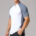 Men's Clothing Running Sports Short Sleeved T Shirt Men's Stand Up Collar Half Zip Solid Color Fitness Clothes Training Stretch Quick Drying Clothes_viptrois.com
