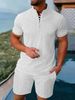 2025 New Men's Retro Jacquard Casual Henry Collar Short-sleeved Suit_viptrois.com