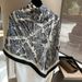 Women's Scarves Retro Black 130cm Large Square Scarf Spring And Summer Cotton And Linen Sunscreen Shawl Outer Wear Dual Purpose Sunscreen Silk Scarf_viptrois.com